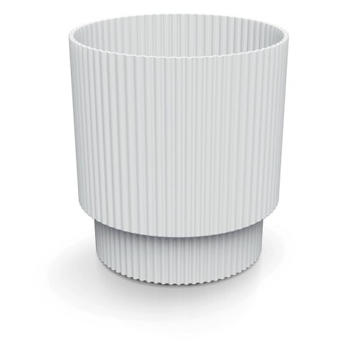 Milly Round Bordázott Kaspó Fehér 19,5 cm