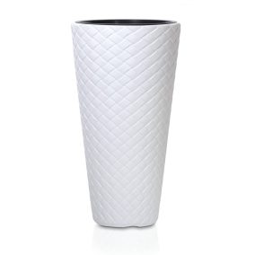 Prosperplast Matuba Slim Fonott Mintás Kaspó Fehér 40 cm