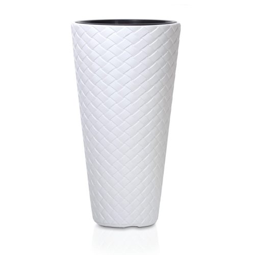 Prosperplast Matuba Slim Fonott Mintás Kaspó Fehér 40 cm