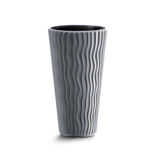 Sandy Slim Dekoratív Kültéri Virágcserép Kőszürke 39 cm