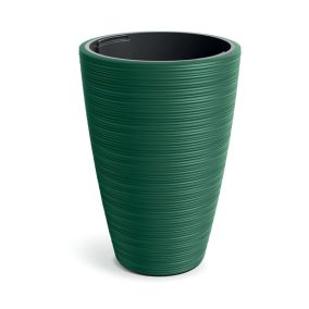 Vena Round Kör Alakú Bordázott Virágcserép Fenyőzöld 35 cm