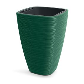 Vena Square Négyzetes Kaspó Fenyőzöld Bordázott 29 cm