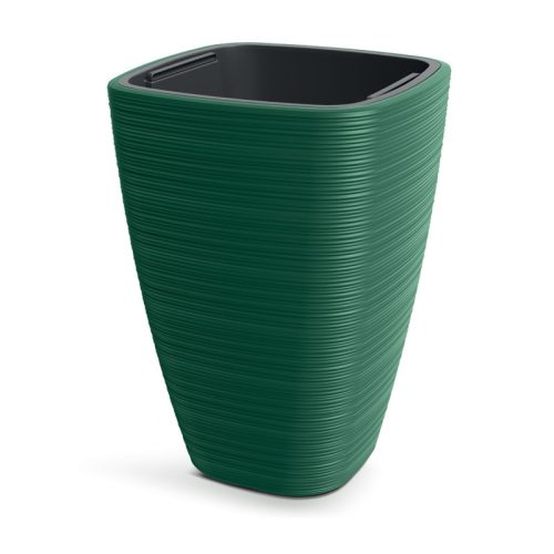 Vena Square Négyzetes Kaspó Fenyőzöld Bordázott 29 cm