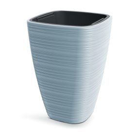 Vena Square Négyzetes Kaspó Világosszürke 29 cm Bordázott