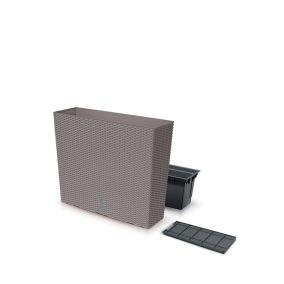 Rato Case T Rattan Hatású Virágláda Mokka 58 cm Öntözőrendszerrel