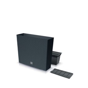 Rato Case T Antracit Rattan Hatású Virágláda 58 cm Öntözőrendszerrel