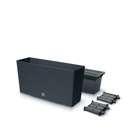 Rato Case M Rattan Hatású Virágláda Antracit