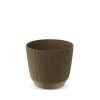 Ryfo ECO Wood Kör Alakú Virágtartó Kávébarna 10,7 cm Bordázott