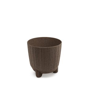 Ryfo N ECO Wood Környezetbarát Bordázott Kaspó Kávébarna 12,6 cm