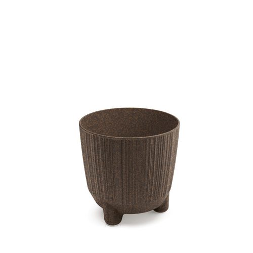 Ryfo N ECO Wood Környezetbarát Bordázott Kaspó Kávébarna 12,6 cm