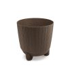 Ryfo N ECO Wood Környezetbarát Kávébarna Bordázott Virágtartó