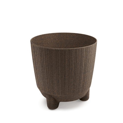 Ryfo N ECO Wood Környezetbarát Kávébarna Bordázott Virágtartó