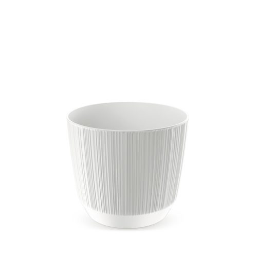 Ryfo Bordázott Kerámia Virágtartó - Fehér - 19,5 cm