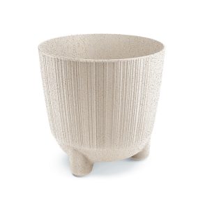 Ryfo N ECO Wood Környezetbarát Kaspó Fehér Bordázott 19,5 cm