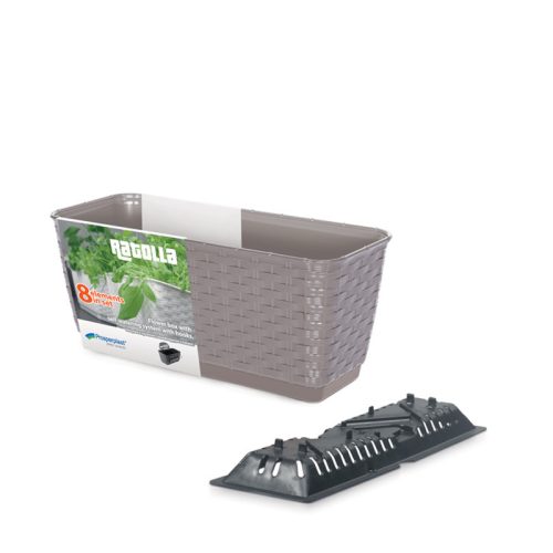 Ratolla Case Rattan Hatású Erkélyláda Mokka 386