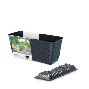 Ratolla Case Rattan Hatású Balkonláda Antracit 38,6 cm