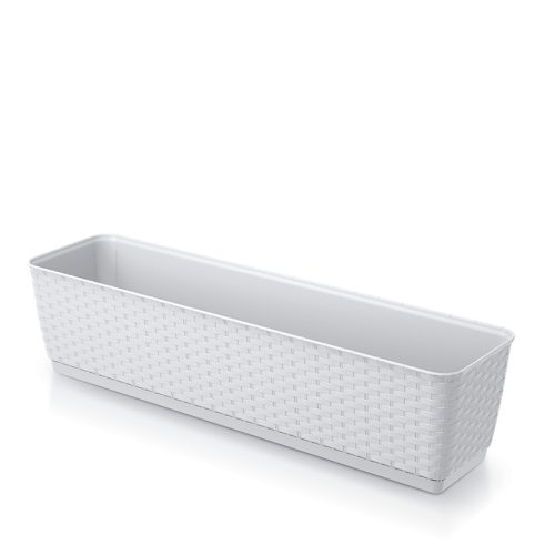 Ratolla Case P Rattan Hatású Műanyag Virágláda Fehér 59 cm