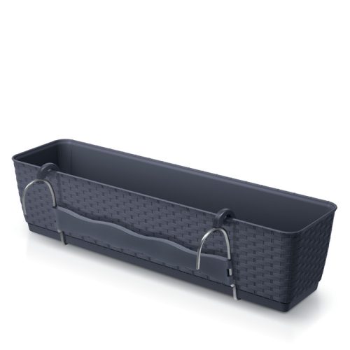 Ratolla Case 590 Rattan Hatású Erkélyláda Antracit