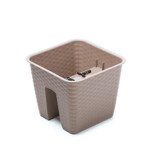 Ratolla Rattan Hatású Erkélykorlát Virágtartó Mokka