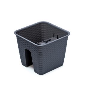 Ratolla Rattan Hatású Négyzetes Korlátvirágtartó Antracit