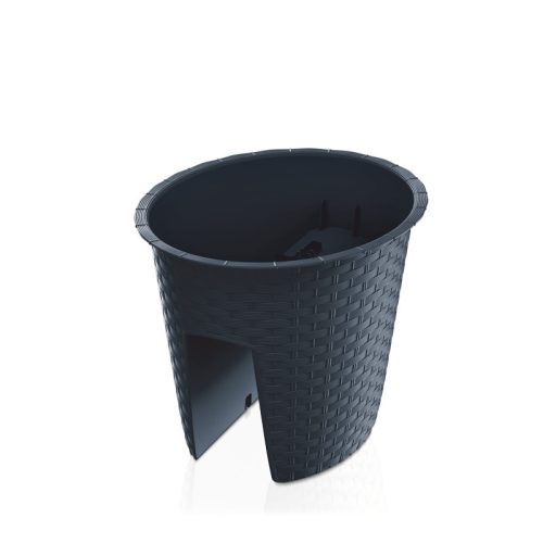 Ratolla Ovális Korlátra Szerelhető Virágtartó Antracit 298mm
