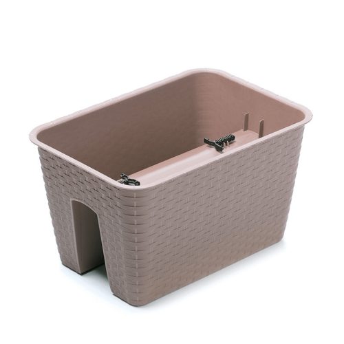 Ratolla Rattan Hatású Erkélykorlát Virágtartó Láda Mokka 40 cm