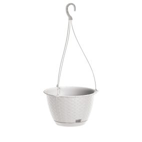 Ratolla Round Függő Virágtartó Fehér 24 cm Rattan Hatású