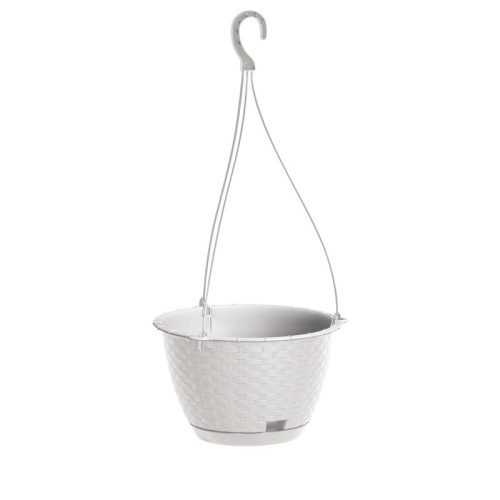 Ratolla Round Függő Virágtartó Fehér 24 cm Rattan Hatású