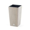 Rato Square ECO Rattan Hatású Kaspó Fehér 20x20x37,6 cm csomag