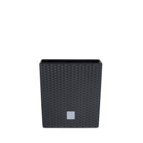 Rato Low Műrattan Virágtartó Antracit 22 cm