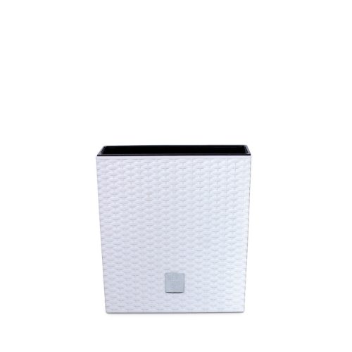 Rato Low Fonott Mintázatú Műanyag Virágláda Fehér 22 cm