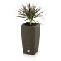 Rato Square ECO Rattan Hatású Kültéri Virágtartó Kávébarna 29x29x55 cm