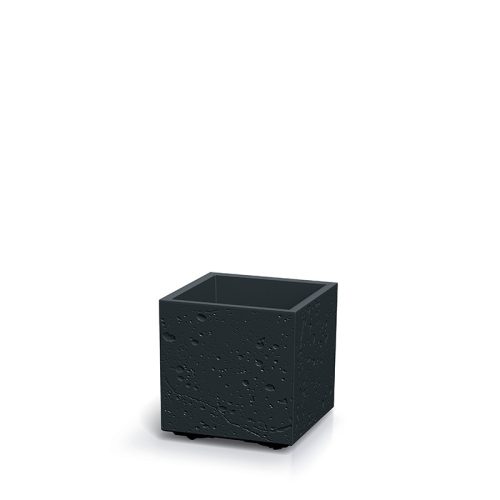 Sierra Square Beton Hatású Kocka Virágtartó - Fekete-Beton - 29 cm
