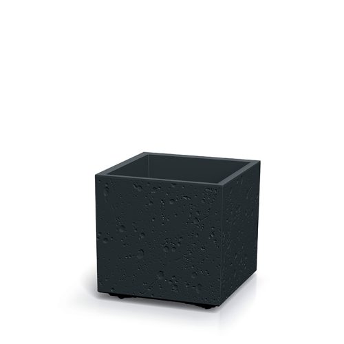 Sierra Square Beton Hatású Kocka Virágtartó Fekete 38,5 cm