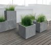 Sierra Square Beton Hatású Kocka Virágtartó Fekete 38,5 cm