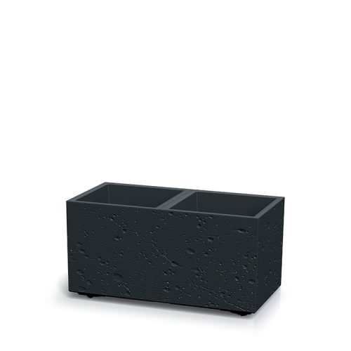 Sierra Case Beton Hatású Osztott Virágtartó Fekete