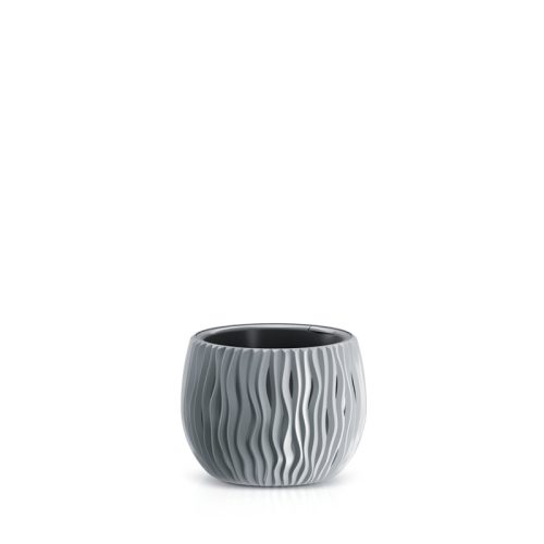 Sandy Bowl Hullám Mintás Virágtartó Kőszürke 18 cm