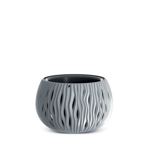 Sandy Bowl Hullám Mintás Virágtartó Kőszürke 24 cm