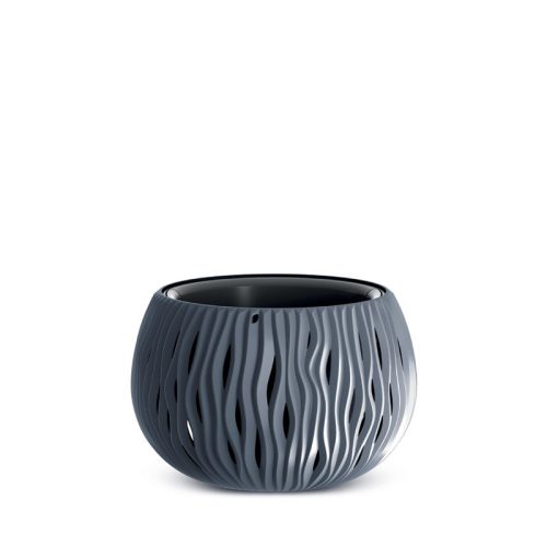 Sandy Bowl Hullám Mintás Virágtartó Antracit 24 cm