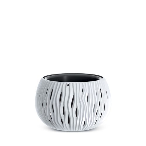 Sandy Bowl Hullám Mintás Kerámia Virágtartó Fehér 24cm