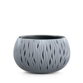 Sandy Bowl Hullám Mintás Kaspó Kőszürke 37 cm
