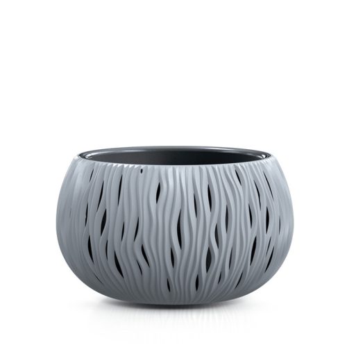Sandy Bowl Hullám Mintás Kaspó Kőszürke 37 cm