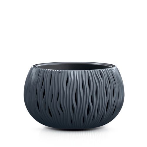 Sandy Bowl Hullám Mintás Virágtartó Antracit 37 cm