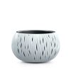 Sandy Bowl Dekoratív Kerámia Virágtartó Fehér 37cm Hullámmintás