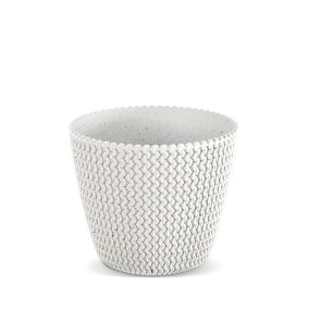 Splofy ECO Wood Kötött Mintás Virágcserép Fehér 15,7 cm