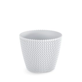 Prosperplast Splofy Kötött Mintázatú Virágcserép Fehér 18,7 cm