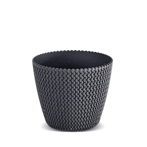 Splofy ECO Wood Kötött Mintás Virágcserép Antracit 21,8 cm