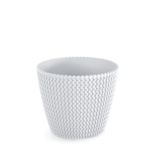 Prosperplast Splofy Kötött Mintázatú Virágcserép Fehér 34 cm