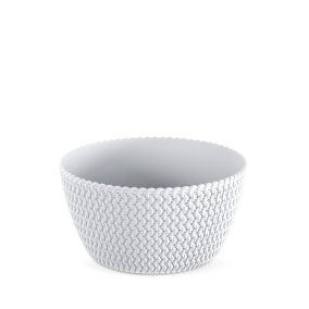 Prosperplast Splofy Alacsony Kötött Mintás Virágtartó Fehér 23,6 cm