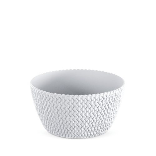 Prosperplast Splofy Alacsony Kötött Mintás Virágtartó Fehér 23,6 cm